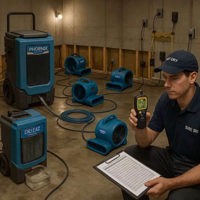 Structural Drying and Dehumidification process in Fairfield, CT